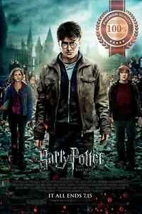 HARRY POTTER AND THE DEATHLY HALLOWS PART 2 CINEMA MOVIE PRINT PREMIUM POSTER - Foto 1 di 6
