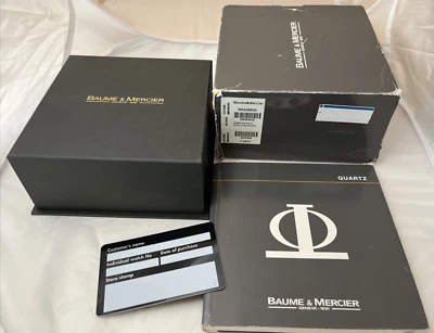 Baume Mercier (Hampton) Caja Reloj Vacía Folleto ABIERTO SIN LLENAR Tarjeta de Garantía Foto 1 de 4