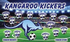 Kangaroos - Soccer Team Banner - (3ft x5ft) Your Team Name - Picture 1 of 3