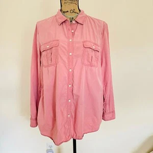 Talbots Womens Dusty Rose Pink Lyocell Button Down Shirt Size XL - Picture 1 of 9