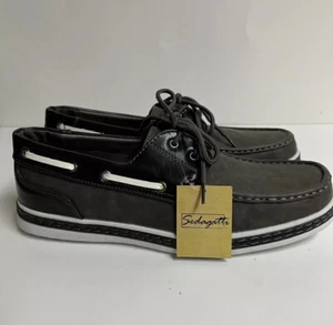Sedagatti Men's Casual Top Lace Boat Shoe, Brand New Black/Brown Sz 10.5 - Picture 1 of 8