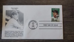 1st Day Of Issue Vintage Hank Greenberg Envelope w/ Lou Gehrig Stamp. Detroit - Picture 1 of 2