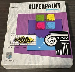 SuperPaint Silicon Beach Software Apple Macintosh Plus SE vintage computer CIB - Afbeelding 1 van 7