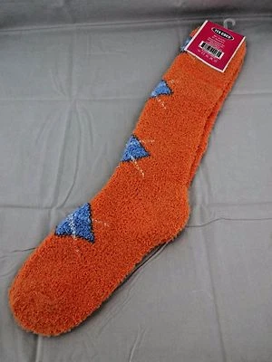 Calcetines hasta la rodilla naranja azul damas talla 9 a 11 diseño Argyle calcetines difusos acogedores Foto 1 de 4