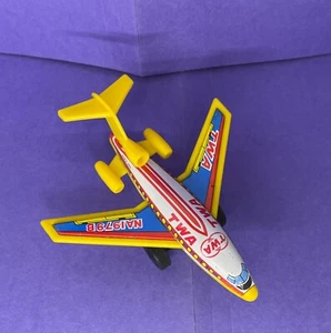 Vintage TWA Trans World Boeing B-727 Tin / Plastic Friction Toy Airplane - Japan - Picture 1 of 3