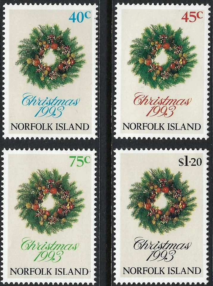 Norfolk Island SG# 556-559 1993 Navidad conjunto de 4 como nuevo MUH MNH Foto 1 de 1