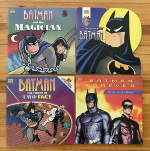 4 BATMAN Golden Books True Story TERROR OF TWO FACE Batman Forever MAGICIAN - Picture 1 of 10