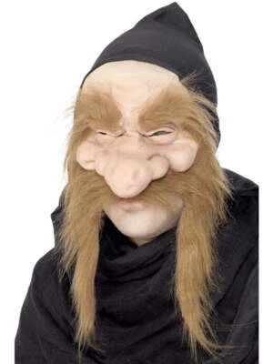 Gold Digger Mask Adult Nude Brown Half Face with Black Hood Dwarf Costume Access - Image 1 of 2