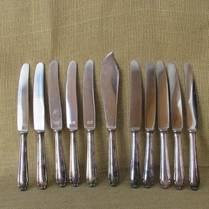 10er Set Bruckmann & Maurer 90 versilbert 9,5" Tafelmesser & Serviermesser - Bild 1 von 7