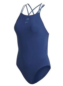 Women Adidas X Parley UK 40" Infinitex Training One Piece Swimsuit Mystery Blue  - Picture 1 of 6