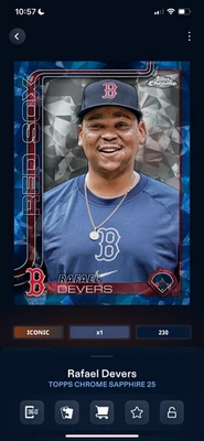 DIGITAL Topps Bunt Chrome Sapphire 25 Rafael Devers Image Variation - Image 1 of 2
