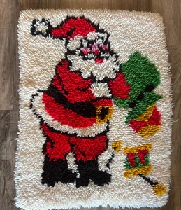 Bolsa de Papá Noel Juguetes Navidad Cierre Gancho Alfombra Colgante de Pared Completa 26" x 20" - Imagen 1 de 6