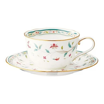 Tasse et soucoupe Noritake pour café et thé 220cc imprimé floral os Chine - Photo 1/4