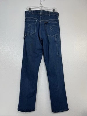 Vintage 1970s Key 100% Cotton Made in USA Carpenter Denim Blue Jeans Waist 30” - Image 1 of 4
