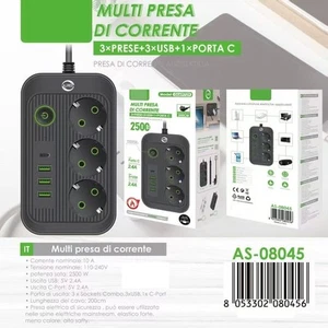 Ciabatta Multipresa Elettrica Con USB C, Presa Multipla Da Scrivania Con Interru - Foto 1 di 1