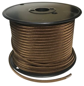 New Brown Rayon Covered Lamp Cord Wire, Parallel (2 Wire), Sold Per Ft. #RC631 - Picture 1 of 3
