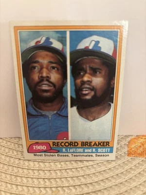 1981 Topps 204 Record Breaker Most Stolen Bases Teamates, Leflore and Scott - Image 1 of 2