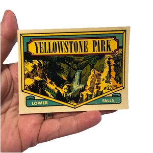 Vintage State Auto Decal Yellowstone State Park Lower Falls 3x4 - Picture 1 of 2