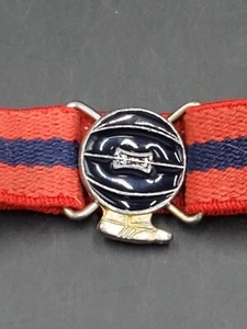 Vintage 70s Kids Elastic Adjustable red & blue Belt with basketball shoe buckle - Picture 1 of 3