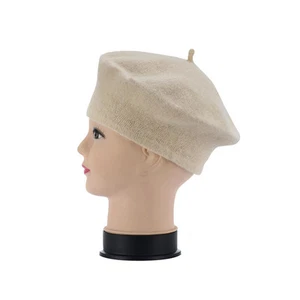 Child Baby Kid Girl Solid Color Wool Soft Winter Warm Plain Beret Beanie Hat - Picture 1 of 15