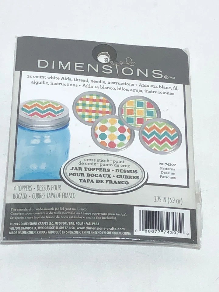 Dimensions Cross Stitch Kit Jar Toppers  - Image 1 of 4