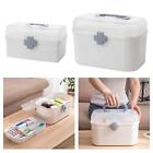 First Aid Carrying Case Bin Organizer with Latch Lock Empty Medicine Storage Box