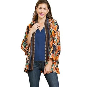 Neu Umgee Damen Gr. Small Boho Kimono Überwurf Oberteil Staubtuch Blumenmuster Neu mit Etikett - Bild 1 von 12