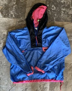 Vintage Columbia Jacke mittelblau 1/4 Reißverschluss Nylon radiale Ärmel Colorblock 1411 - Bild 1 von 15