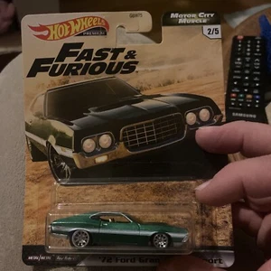 1/64 HOT WHEELS REAL RIDERS MOTOR CITY MUSCLE FAST & FURIOUS '72 FORD GRAN  - Picture 1 of 2
