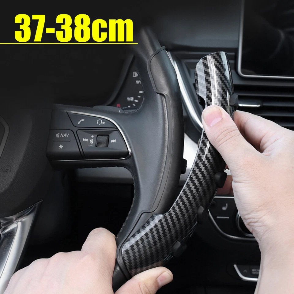 2× Carbon Fiber Car Steering Wheel Booster Cover Anti-Slip Grip Car Accessories — 第 1/4 张图片