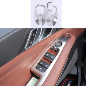 Cover Trim Window Lift Panel Switch 4PCS For BMW X5 G05 2019-2023 Silver Steel - Picture 1 of 4