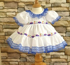 DREAM 12-18 MONTH BABY GIRL PEPPA PIG WHITE ROYAL BLUE DRESS or reborn doll