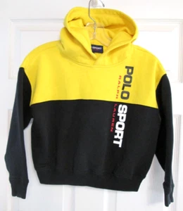 Polo Sport Ralph Lauren Youth Hoodie Sweatshirt Yellow Black Size M 8/10 - Picture 1 of 5