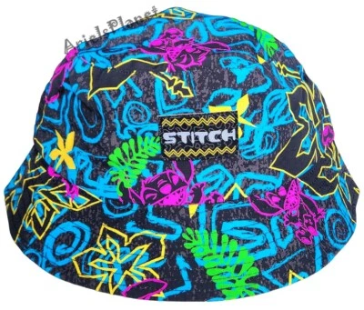 Disney Parks Lilo & Stitch Retro 90's Neon Collection Bucket Sun Hat -Adult
