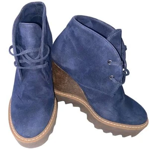 Botines de cuña Stella McCartney Leana con cordones de gamuza sintética talla 35 EE. UU. 5 - Imagen 1 de 4