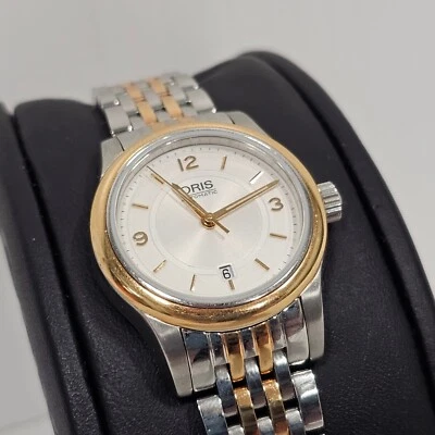 MSRP $1550 Oris Swiss Auto Stainless Steel Gold Plated Unisex Watch 7650-43 - 7" - Image 1 of 4
