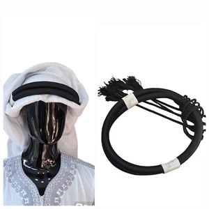 Dubai Ogal Ighal Igal Eghal Headband Arabic Saudi Tassle Headwear Shemag Black - Picture 1 of 6