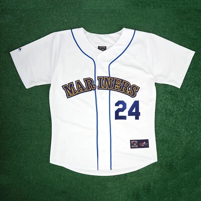 Camiseta deportiva blanca de novato Ken Griffey Jr. 1989 de los Seattle Mariners Cooperstown para hombre Foto 1 de 4