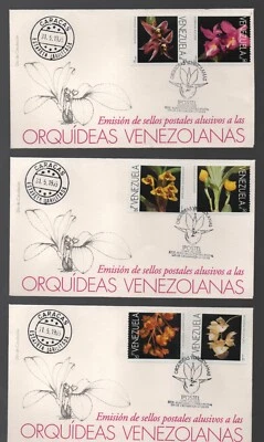 Venezuela: Scott 1534-aj in F.D.C Orchids + Souvenir sheets. VS0271 - Image 1 of 2