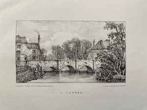 Stampa antica del 1830; Vecchio ponte a scaglie, Norfolk dopo Francis Stone - Foto 1 di 3
