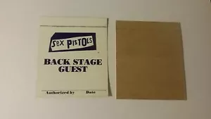 SEX PISTOLS 1977 VINTAGE ORIGINAL US TOUR BACK STAGE PASS 3 X 3.5 " UNUSED MINT - Picture 1 of 3
