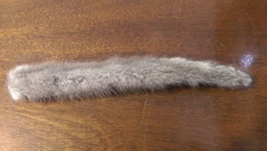 Silver Blue Mink Fur Tail - Natural - Picture 1 of 2