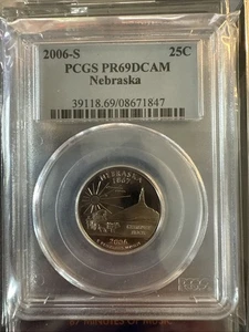 2006 S Nebraska Silver State Quarter PCGS PR 69 DCAM Chimney Rock - Picture 1 of 1