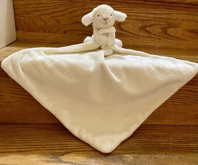 Cobertor de pelúcia Baby Jellycat Little Sheep Cream “Bashful Lamb Soother” Lovey em excelente estado usado - Imagem 1 de 4