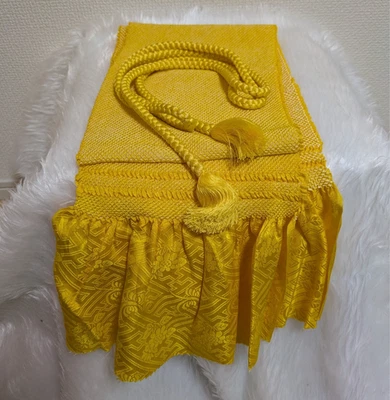 Japón Kimono Obi Cinturón Conjunto de Accesorios Cordón Amarillo y Bufanda Obiage Obijime Usado Foto 1 de 4
