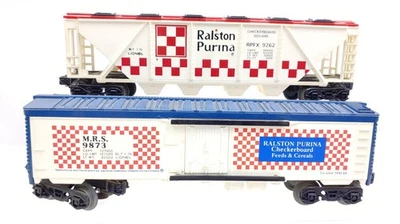 2 Lionel Trains Ralston Purina 9262 Covered Hopper 9873 Reefer C-8 Never Used - Image 1 of 4