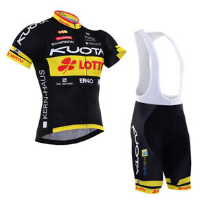 Yellow Black Cycling Jersey Bib Shorts Kits Short Sleeve Shirt Pad Shorts Set