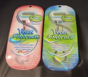 Gillette Venus Embrace Razor & 2 Cartridges 1 Handle Vintage 2pack - Picture 1 of 2