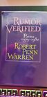 Rumor Verified  Signed Poems 1979 1980 By Robert Penn Warren 1981 Hardcover