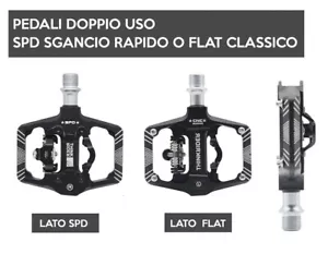pedali mtb doppia funzione flat/spd + tacchette e ricambi - Foto 1 di 1